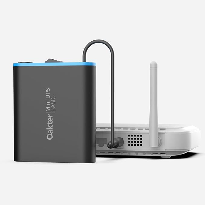 Oakter Mini UPS Basic for WiFi Router Broadband Modem | Supports 12V-2A Routers.